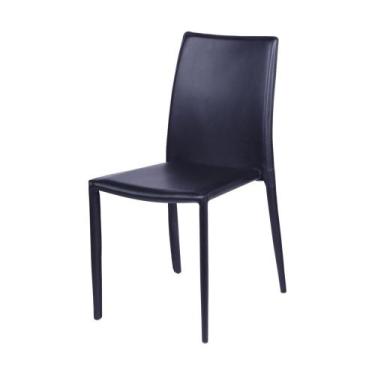 Imagem de Cadeira Glam Aço Tecido Sintetico PU Preta Base Metal - Or Design