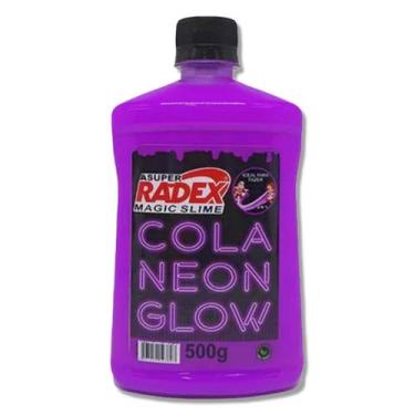 Imagem de Cola para slime cores Neon Glow Radex com 500g, brilha na luz negra, R