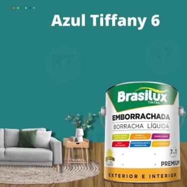 Imagem de Tinta Borracha Líquida Cor Tiffany Para Parede 3,2L Acrílica Lavável A