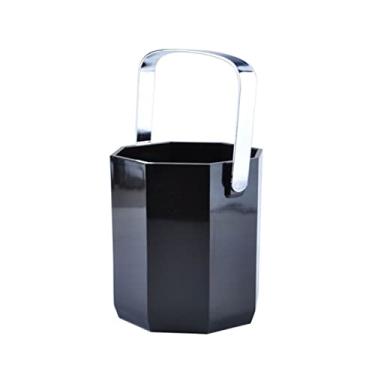 Imagem de Balde de gelo para festas 1L preto acrílico anis balde de gelo doméstico balde de champanhe balde de armazenamento - perfeito para vinho, champanhe ou garrafas de cerveja recipiente de gelo balde de
