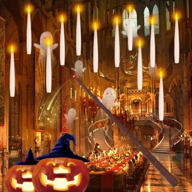 Imagem de Velas flutuantes NURADA LED Hanging Flameless Halloween, pacote com 12
