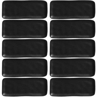 Imagem de Kit 10 Travessas Sushi 22x9cm Orgânico Preto Cerâmica Porto Brasil Restaurante Buffet