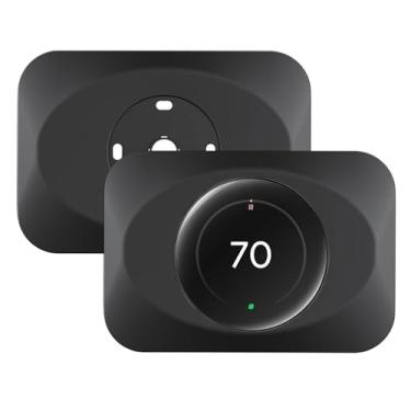 Imagem de BAOKZZOM Capa para placa de parede para termostato Nest compatível com o termostato Google Nest Learning (4ª geração), termostato prático para aprendizagem, 4 acessórios de kit de acabamento, design