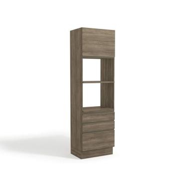 Imagem de Paneleiro de Cozinha Modulado Maxxi G750 1 Porta e 3 Gavetas 70cm Nogal - Kappesberg