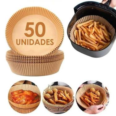 Imagem de Forro Forma de Papel Airfryer Antiaderente Kit 50 Unidades Descartávei