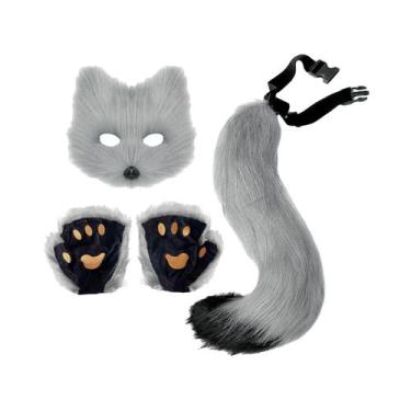 Imagem de Conjunto Chaveiro Cauda de Raposa, Luvas Patas de Gato e Máscara de Lo