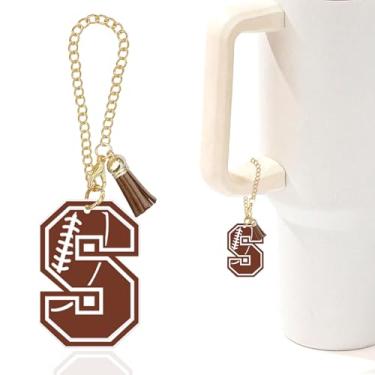 Imagem de Berloques com letra A-Z para garrafa de água Stanley Copo de 1,134 g, acessórios personalizados para copos Stanley, Football, Acrílico