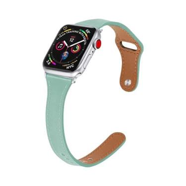 Imagem de Pulseira De Couro Slim Para Apple Watch Feminina Ultra 49mm 8 41mm 45m