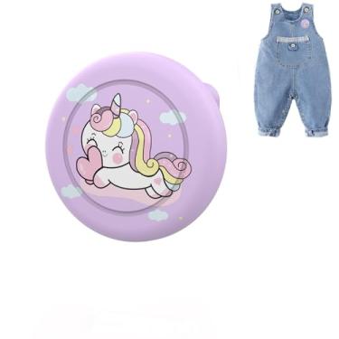 Imagem de Dingfeiyu Capa oculta para Apple AirTag, capa protetora com pino, capas de rastreador GPS para crianças, idosos, coleira de animais de estimação, roupas, mochilas, bagagem (cavalo roxo)