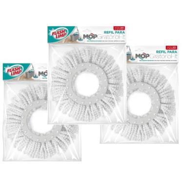 Imagem de Kit 3 Refil Microfibra Esfregão Mop Fit e Odyssey Fit Flash Limp RMOP5