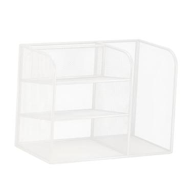 Imagem de Esquirla Organizador de mesa, organizador de espaço de trabalho, organização de papel multicamadas, bandeja para cartas, classificador de documentos para, Branco