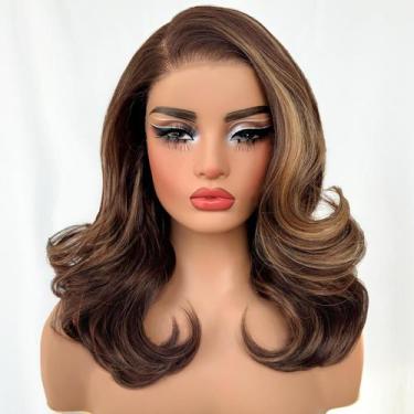Imagem de Peruca SOKU Highlight Blonde Body Wave, cabelo sintético de 18 polegad