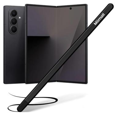 Imagem de Miimall Caneta fina para Samsung Galaxy Z Fold 7/dobra 6/5 caneta Stylus de alta sensibilidade suave escrita alumínio silicone borracha Stylus para Samsung Fold 7/6/old 5 preto