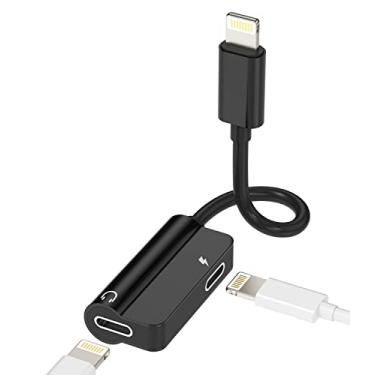 Imagem de Adaptador de fone de ouvido Lightning para iPhone, divisor de dongle de carregamento de áudio, adaptador de tomada dupla 2 em 1 para carregador para Apple MFI Certified 13 12 11 Pro Max Xs Se 7 X Xr 8