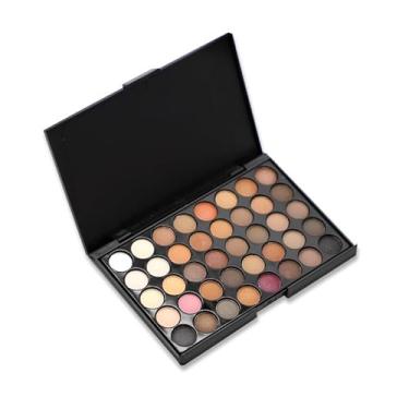Imagem de LuxoCare Paleta de maquiagem de sombras multicoloridas combináveis – Paleta fumê neutra de 40 cores, profissional, altamente pigmentada, brilho fosco, purpurina, nude, à prova d'água, pó de longa