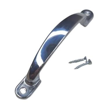 Imagem de Puxador Alça Multiuso Para Porta Camarão Janela Gaveta Móveis Fixado Pela Frente 14cm Cromado Polido