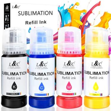Imagem de Tinta de sublimação para impressoras Epson ET2400 ET2720 ET4800 ET-2803 ET-2800 ET-2840 ET-4700 ET-2760 ET-2750 ET-2850 ET-15000 Camisetas de Caneca de Transferência de Calor