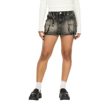 Imagem de Forever 21 Saia jeans feminina, Lavagem preta, P