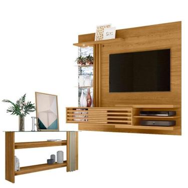 Imagem de Estante Home Theater Bancada Suspensa Frizz Supreme Cumaru Com Aparador Frizz Cumaru Opala - Madetec