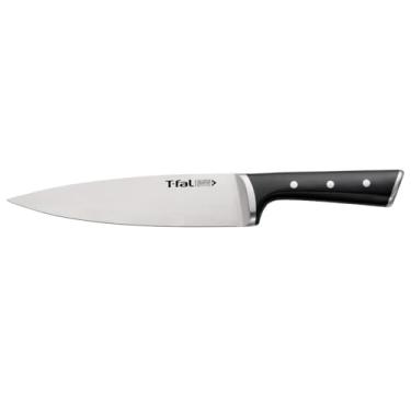 Imagem de T-fal Faca de chef alemã Ice Force de aço inoxidável de 20 cm, afiação de longa duração, alta precisão de corte, durabilidade superior, lâminas ultra afiadas, faca de cozinha, ferramenta de cozinha