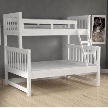 Imagem de Estação de Dormir com Cama de Casal Madeira Maciça Móveis Saraiva Branco Lavado