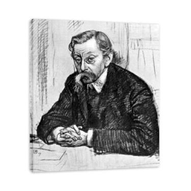 Imagem de Desenho a lápisThéo van Rysselberghe: Impressão em tela neoimpressionista belga chave emoldurada 30 x 36 cm