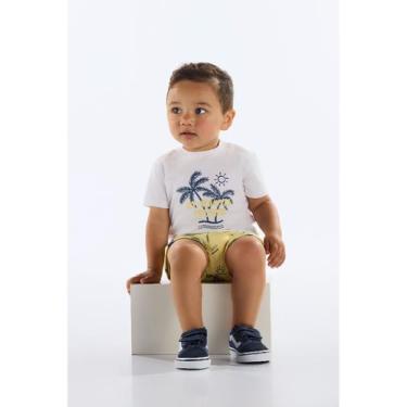 Imagem de Conjunto Camiseta e Bermuda Bebê Quimby, Branco, M