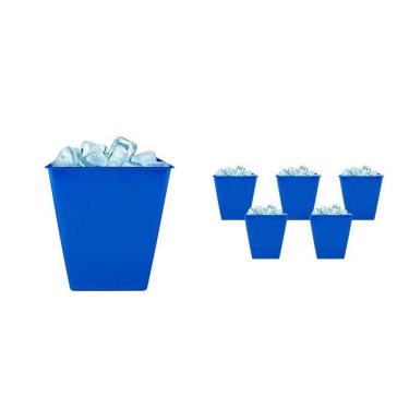 Imagem de Kit 6 Balde Gelo Azul 2,6L Plástico Premium