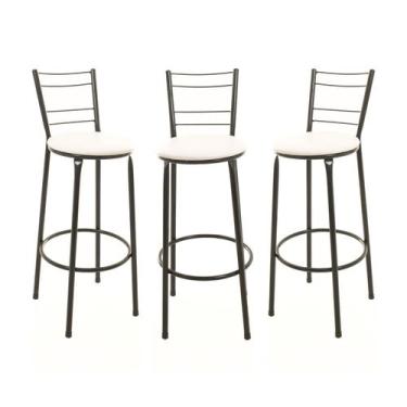Imagem de Kit 3 Banquetas Banco Alto Balcão Cozinha Área Gourmet 4 Arames - ESPA