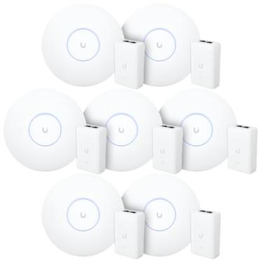 Imagem de 7 Roteadores WiFi 6 Access Point 5.3 Gbps + 7 Injetores PoE+ | 7 U6 Pro Ubiquiti Com 7 Fontes 48V 30W