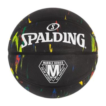 Imagem de Spalding Bola de basquete para uso ao ar livre multicolorida da série Marble 75 cm
