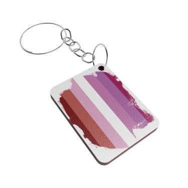 Imagem de Kit 50 LGBT Chaveiros MDF Lembrancinhas - Deliparts, Bandeira Lésbica