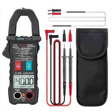 Imagem de Alicate Amperímetro Digital Profissional ANENG ST205 com NFe, Azul