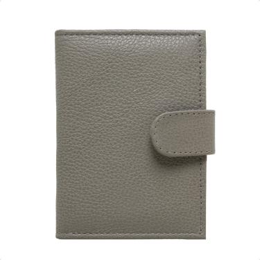 Imagem de Carteira Feminina Em Couro Fechamento Botão de Pressão Porta Cartão Cédulas Cabe CNH RG Clássica