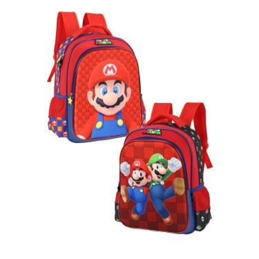 Imagem de Mochila Costas Infantil Escolar Luxcel Super Mario IS41401MO