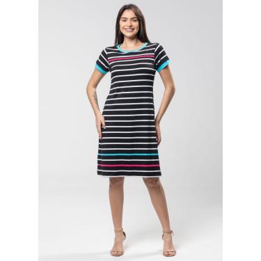 Imagem de Vestido Pau a Pique Listrado Preto