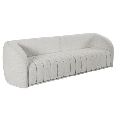 Imagem de Sofá 05 Lugares Para Sala De Estar 332 cm Lazio M03 Bouclê Branco - Lyam Decor