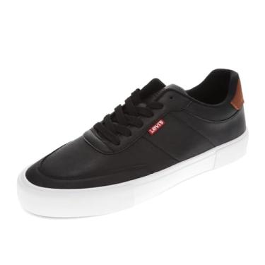 Imagem de Levi's Munro NM Tênis masculino casual de couro sintético vegano com cadarço, Preto/bronze, 9