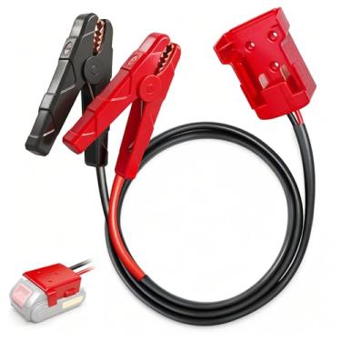 Imagem de Govel Grampos de cabo de partida de bateria para Milwaukee M18 18V, 8AWG Cabo de impulsionador automático de 6,3 pés para linha de ferramentas elétricas do cabo do carro de arranque (bateria não