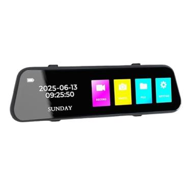 Imagem de VBESTLIFE 4K Espelho Dash Cam, 9.66in Touch Screen Câmera de Espelho Retrovisor, 1080p Frontal e Câmera Traseira 720p, Monitoramento de Estacionamento, para Carro