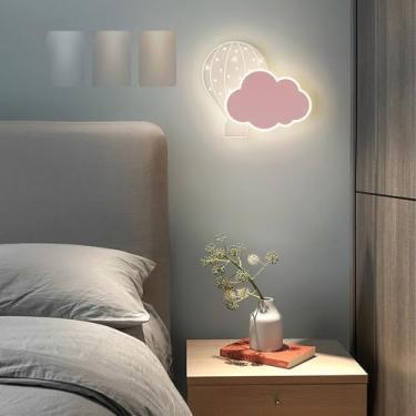 Imagem de GZZBMY Lâmpadas de parede internas LED três cores lâmpada de parede regulável lâmpada de parede moderna decoração de quarto infantil metal acrílico iluminação de parede para sala de estar quarto de