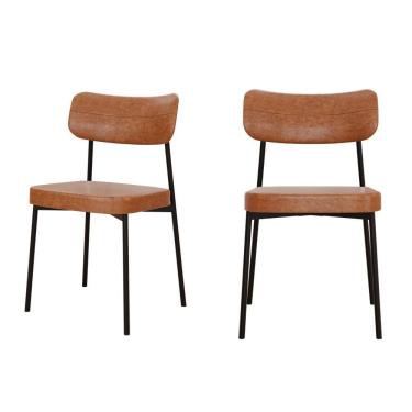 Imagem de Cadeira Mynna Fixa C/4 Pes 525 X 470 X 790 Mm C/2 Un. Courino Caramelo Courino Caramelo