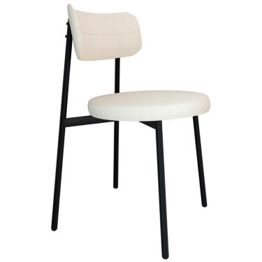 Imagem de Cadeira De Jantar Estofada Fixa Nyka M25 Linho Palha - Mpozenato