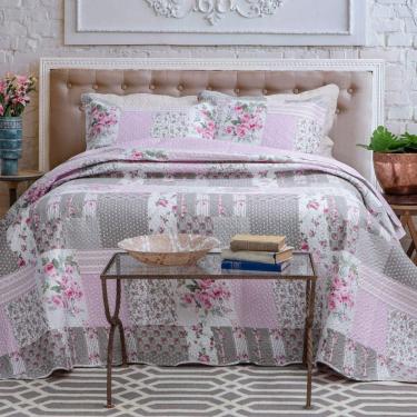 Imagem de Kit Cobre Leito Colcha Casal Boutex Dupla Face Viena 100% Poliéster