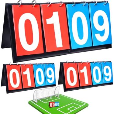 Imagem de APORO 4 Digitals Scoreboard Score Keeper Flipper (3 peças) para basquete, futebol, vôlei, tênis, esportes