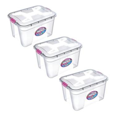 Imagem de Caixa Organizadora Multiuso Plástica 12 Litros Com Tampa e Travas - Un