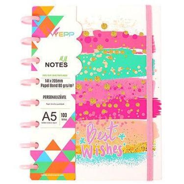 Imagem de Caderno Feminina Com Discos 100 Folhas Pautadas De Tamanho A5 14,1*20,