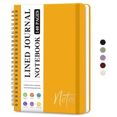 Imagem de ZOTIA Caderno de diário espiral forrado para mulheres, diários pautados pela faculdade A5 para escrever, cadernos de capa dura para trabalho, anotações e material escolar de escritório, 140 páginas