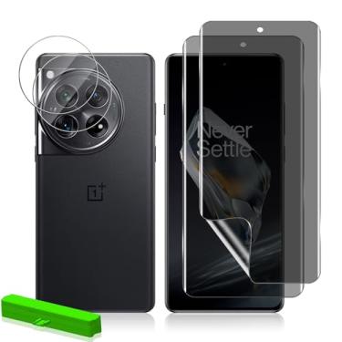 Imagem de MiKoyi Protetor de tela de privacidade para One Plus 12, película protetora de TPU flexível [pacote com 2 + 2] protetor de lente de câmera [cobertura total 3D] [anti-espião] [resistente a arranhões