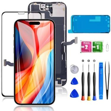 Imagem de Mobkitfp Tela de substituição para iPhone 14 Pro de 6,1 polegadas, tela LCD sensível ao toque 3D digitalizador frontal com ferramentas de reparo + vedação à prova d'água + protetor de tela
